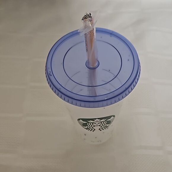 Starbucks Plastic Cold Beverage Cup  With Straw 24oz Clear - Picture 15 of 16